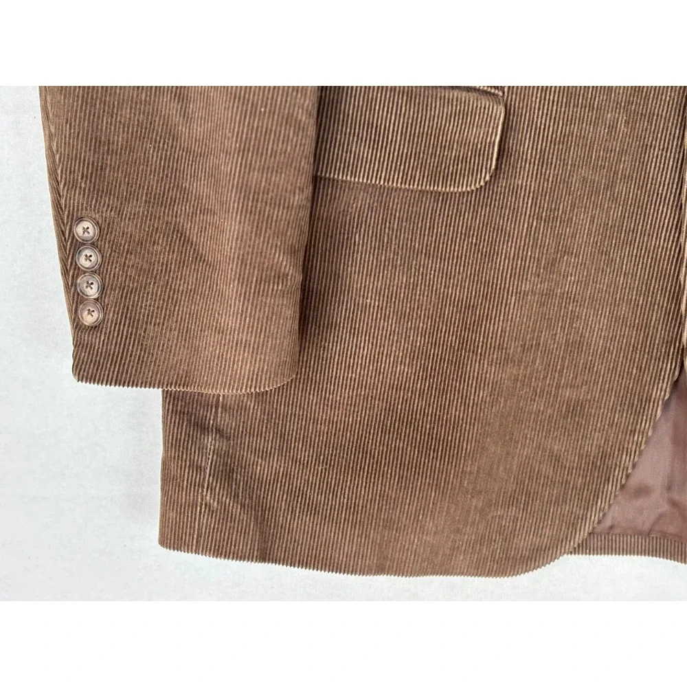 VTG LANDS' END Brown Corduroy Blazer Sport Coat Jacket Men's Office‎ Work 42L